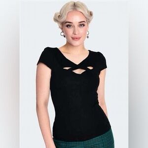 NWT Voodoo Vixen cross cross top Black XL